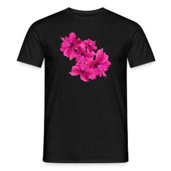 Hibiscus,Flower,Lotus,Blossom,Floral - Men's T-Shirt - black - Front - AI Model Male 178 light (178cm)