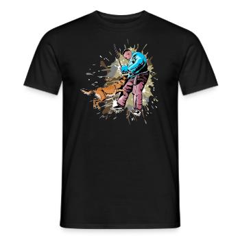 Malinois ring - Men's T-Shirt - black - Front - AI Model Male 178 light (178cm)