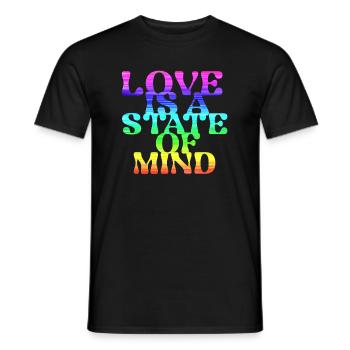 love is a state of mind, LGBT,regenbogen,bunt - Männer T-Shirt - Schwarz - Vorne - AI Model Male 178 light (178cm)