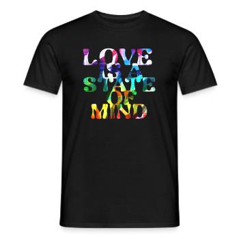 love is a state of mind, LGBT,regenbogen,bunt - Men's T-Shirt - black - Front - AI Model Male 178 light (178cm)