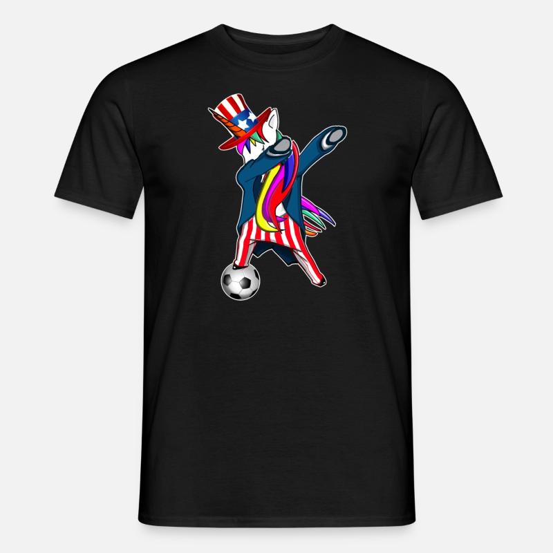 4. Juli Dabbing US-Einhorn - Männer T-Shirt - Schwarz