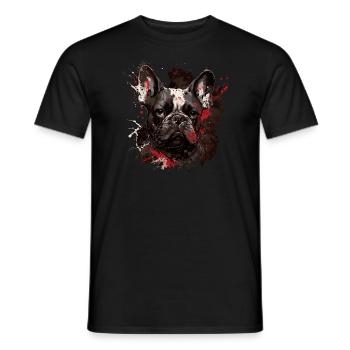 French Bulldog - Men's T-Shirt - black - Front - AI Model Male 178 light (178cm)
