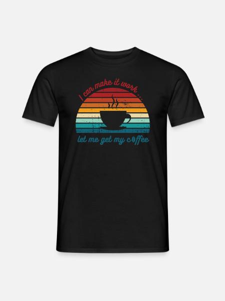 Coffee will help me - Men's T-Shirt - black