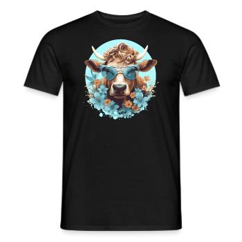 Lustige Kuh mit Sonnenbrille - Männer T-Shirt - Schwarz - Vorne - AI Model Male 178 light (178cm)