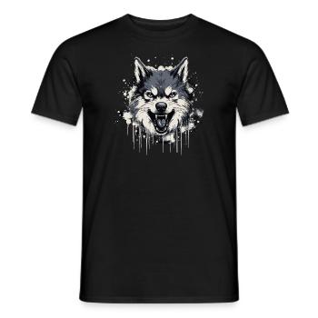 Husky Dog - Männer T-Shirt - Schwarz - Vorne - AI Model Male 178 light (178cm)