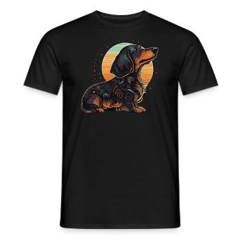 Art teckel - T-shirt homme - noir - Devant - AI Model Male 178 light (178cm)