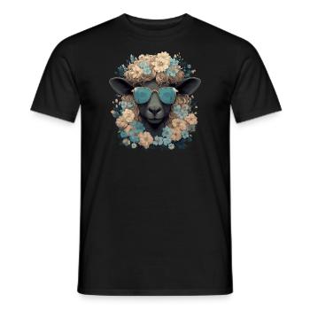 Sheep with sunglasses - Men's T-Shirt - black - Front - AI Model Male 178 light (178cm)