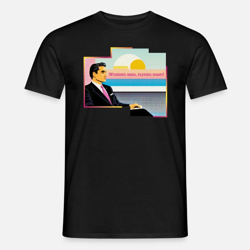 Working hard, playing smart! - Men’s T-shirt - black