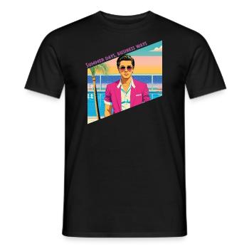 Summer days, business ways - Men's T-Shirt - black - Front - AI Model Male 178 light (178cm)