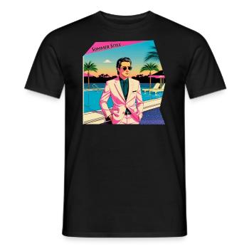 Style d’été - T-shirt homme - noir - Devant - AI Model Male 178 light (178cm)