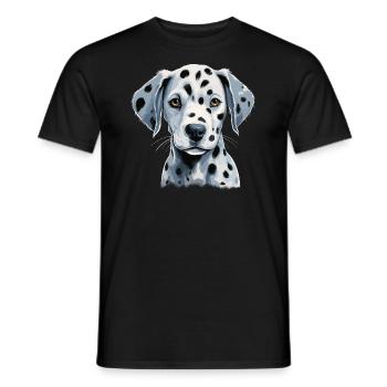 Chiot dalmatien mignon - T-shirt homme - noir - Devant - AI Model Male 178 light (178cm)