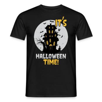 C’est l’heure d’Halloween: Maison hantée et château hanté - T-shirt homme - noir - Devant - AI Model Male 178 light (178cm)