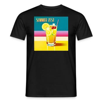 Sommerlust - Männer T-Shirt - Schwarz - Vorne - AI Model Male 178 light (178cm)