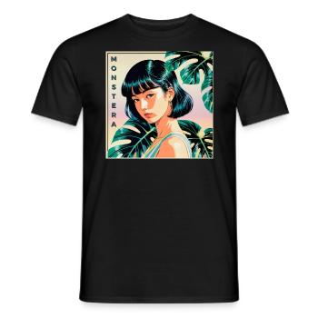 Monstera - Männer T-Shirt - Schwarz - Vorne - AI Model Male 178 light (178cm)