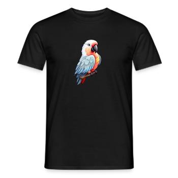 Bunter Papagei im Comic-Stil - Männer T-Shirt - Schwarz - Vorne - AI Model Male 178 light (178cm)