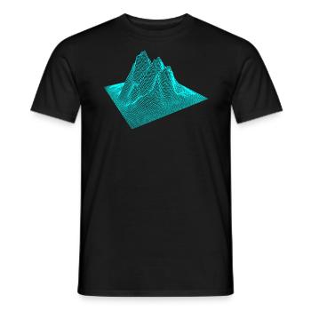 3D Mountain Mountains Graphic - Men's T-Shirt - black - Front - AI Model Male 178 light (178cm)