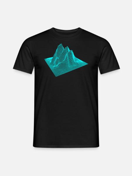 3D Mountain Mountains Graphic - Men's T-Shirt - black
