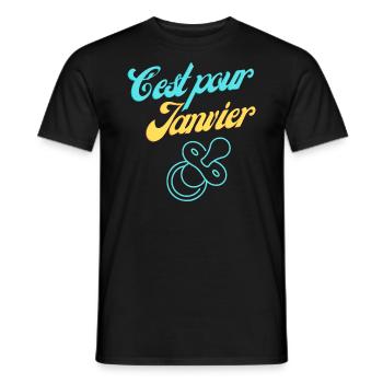 Une Nouvelle Année, Une Nouvelle Vie : Bébé Arrive - T-shirt homme - noir - Devant - AI Model Male 178 light (178cm)