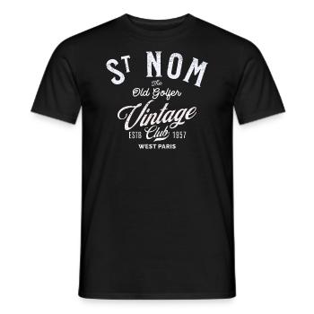 St Nom the old golfer vintage club - Men's T-Shirt - black - Front - AI Model Male 178 light (178cm)