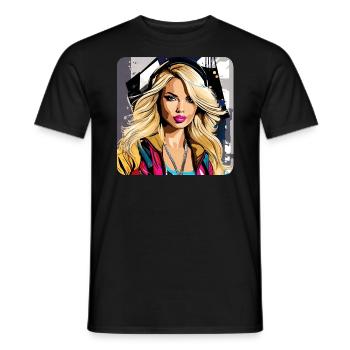 Sexy Streetwear Hip Hop Girl - Men's T-Shirt - black - Front - AI Model Male 178 light (178cm)