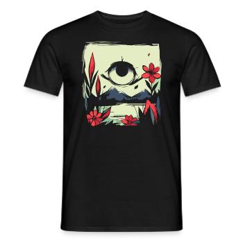 Japanische Rote Sonne: Auge für die Natur - Männer T-Shirt - Schwarz - Vorne - AI Model Male 178 light (178cm)