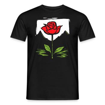 Japanische Rote Sonne: Rose - Männer T-Shirt - Schwarz - Vorne - AI Model Male 178 light (178cm)