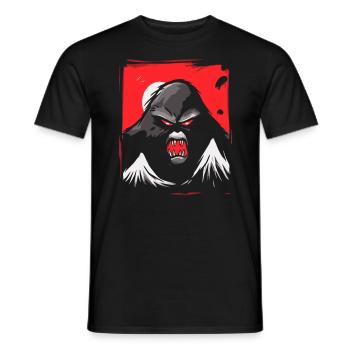 Japanese Red Sun: Angry Monster Monkey - Men's T-Shirt - black - Front - AI Model Male 178 light (178cm)