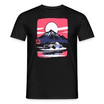 Japanische Rote Sonne: Berg Auto-Rennfahrer - Männer T-Shirt - Schwarz - Vorne - AI Model Male 178 light (178cm)