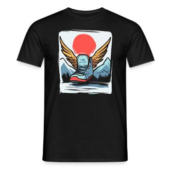 Japanische Rote Sonne, Sneaker mit Flügel - Männer T-Shirt - Schwarz - Vorne - AI Model Male 178 light (178cm)
