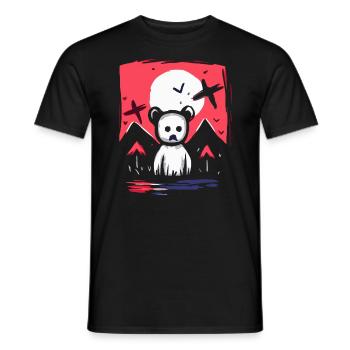 Japan's rote Sonne: Ein seltsamer Spielzeug-Bär - Männer T-Shirt - Schwarz - Vorne - AI Model Male 178 light (178cm)