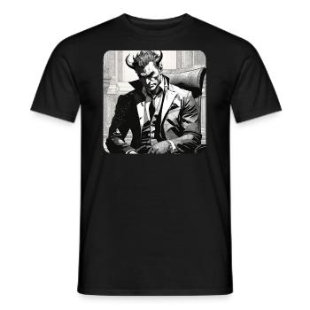 Diable élégant avec costume et cravate - T-shirt homme - noir - Devant - AI Model Male 178 light (178cm)