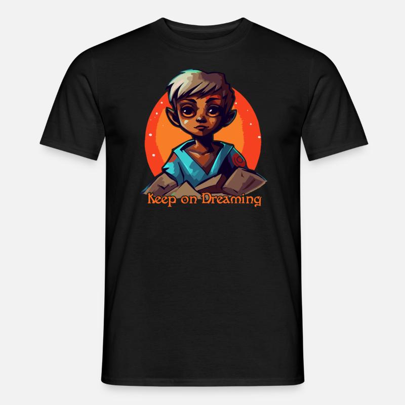 Träume weiter, Dunkles Kimono-Elfen-Mädchen - Männer T-Shirt - Schwarz