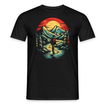 The Lonely Wanderer - Men's T-Shirt - black - Front - AI Model Male 178 light (178cm)