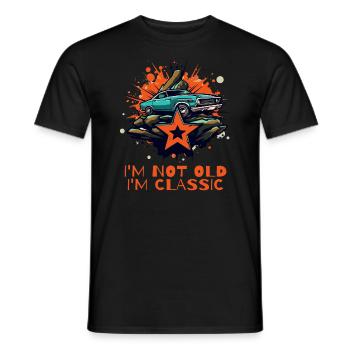 Ich bin nicht alt, ich bin ein Klassiker: Oldtimer - Männer T-Shirt - Schwarz - Vorne - AI Model Male 178 light (178cm)