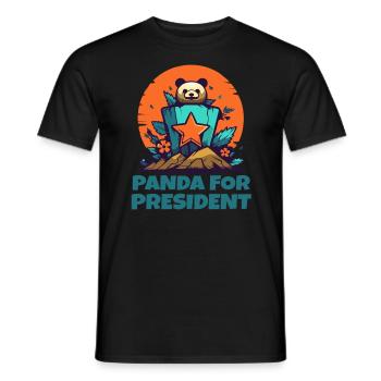 Panda pour le président - T-shirt homme - noir - Devant - AI Model Male 178 light (178cm)