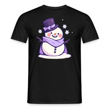 Cute Christmas Snowman - Holiday Design - Men's T-Shirt - black - Front - AI Model Male 178 light (178cm)