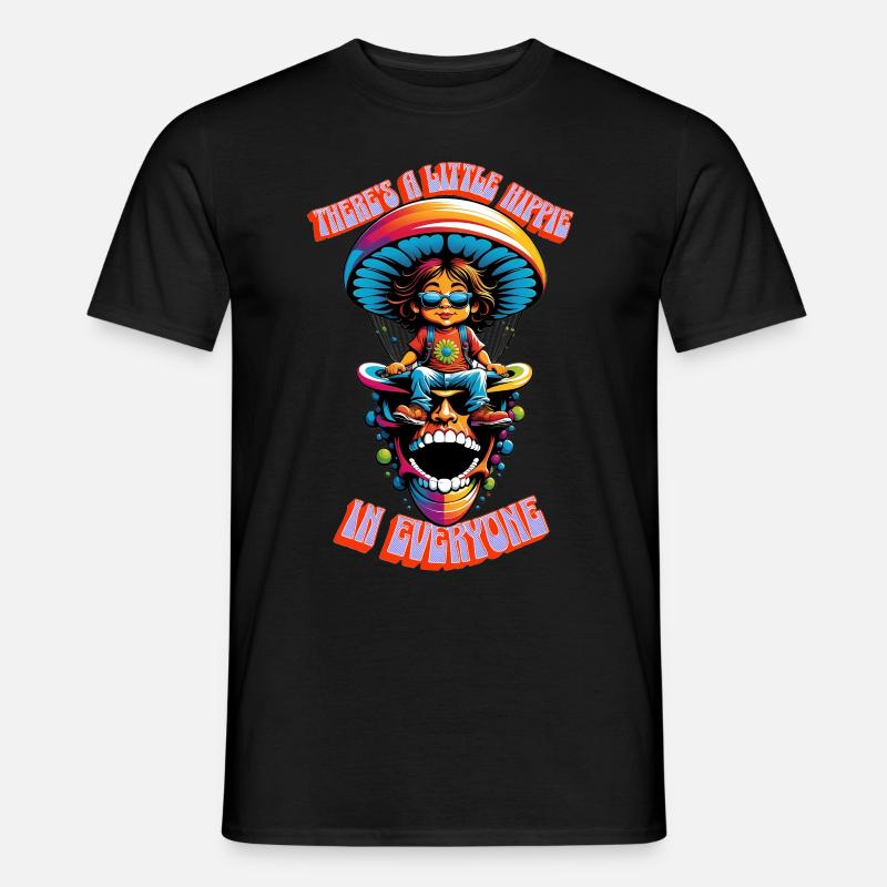In jedem steckt ein kleiner Hippie 1 - Männer T-Shirt - Schwarz
