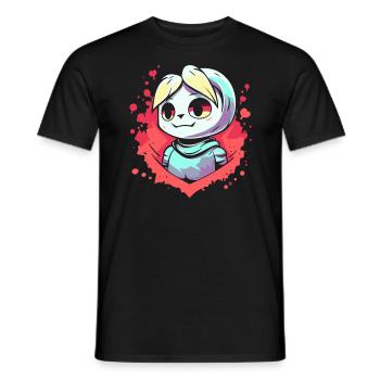 Cute anime character - Men's T-Shirt - black - Front - AI Model Male 178 light (178cm)