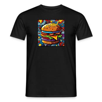 Bunte Burger-Kunst - Männer T-Shirt - Schwarz - Vorne - AI Model Male 178 light (178cm)