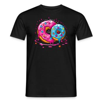 Leckerer süßer riesiger Donut - Männer T-Shirt - Schwarz - Vorne - AI Model Male 178 light (178cm)