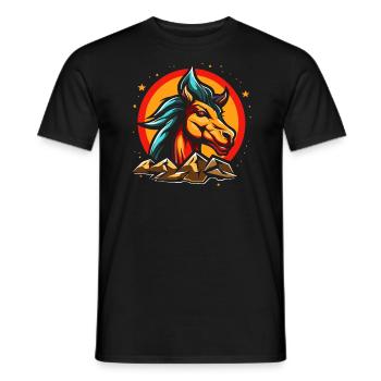 Das Pferd ist der Star - Männer T-Shirt - Schwarz - Vorne - AI Model Male 178 light (178cm)