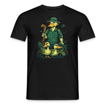 The Good Duck Shepherd of Ducks - Men's T-Shirt - black - Front - AI Model Male 178 light (178cm)