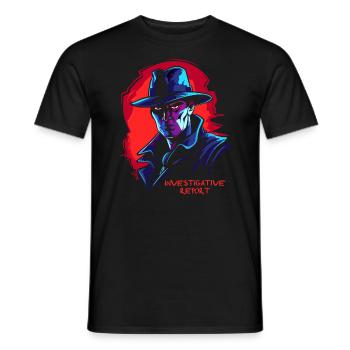 Investigativer Bericht eines -Film-Noir Detektiv - Männer T-Shirt - Schwarz - Vorne - AI Model Male 178 light (178cm)