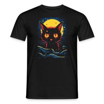 Un chat la nuit - T-shirt homme - noir - Devant - AI Model Male 178 light (178cm)