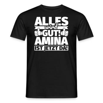 Amina Vorname Geschenk lustiger Spruch - Männer T-Shirt - Schwarz - Vorne - AI Model Male 178 light (178cm)