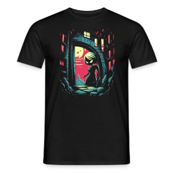Soirée Fille Anime - T-shirt homme - noir - Devant - AI Model Male 178 light (178cm)