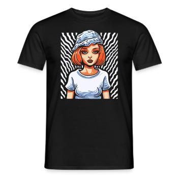 L’image artistique de : Les filles cool sont cool - T-shirt homme - noir - Devant - AI Model Male 178 light (178cm)