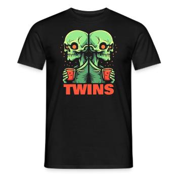 Jumeaux, squelettes de frères jumeaux - T-shirt homme - noir - Devant - AI Model Male 178 light (178cm)