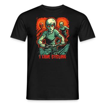 zombie cycliste mort-vivant : j’aime le cyclisme - T-shirt homme - noir - Devant - AI Model Male 178 light (178cm)