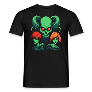 Dessins animés Amis de la pieuvre - T-shirt homme - noir - Devant - AI Model Male 178 light (178cm)
